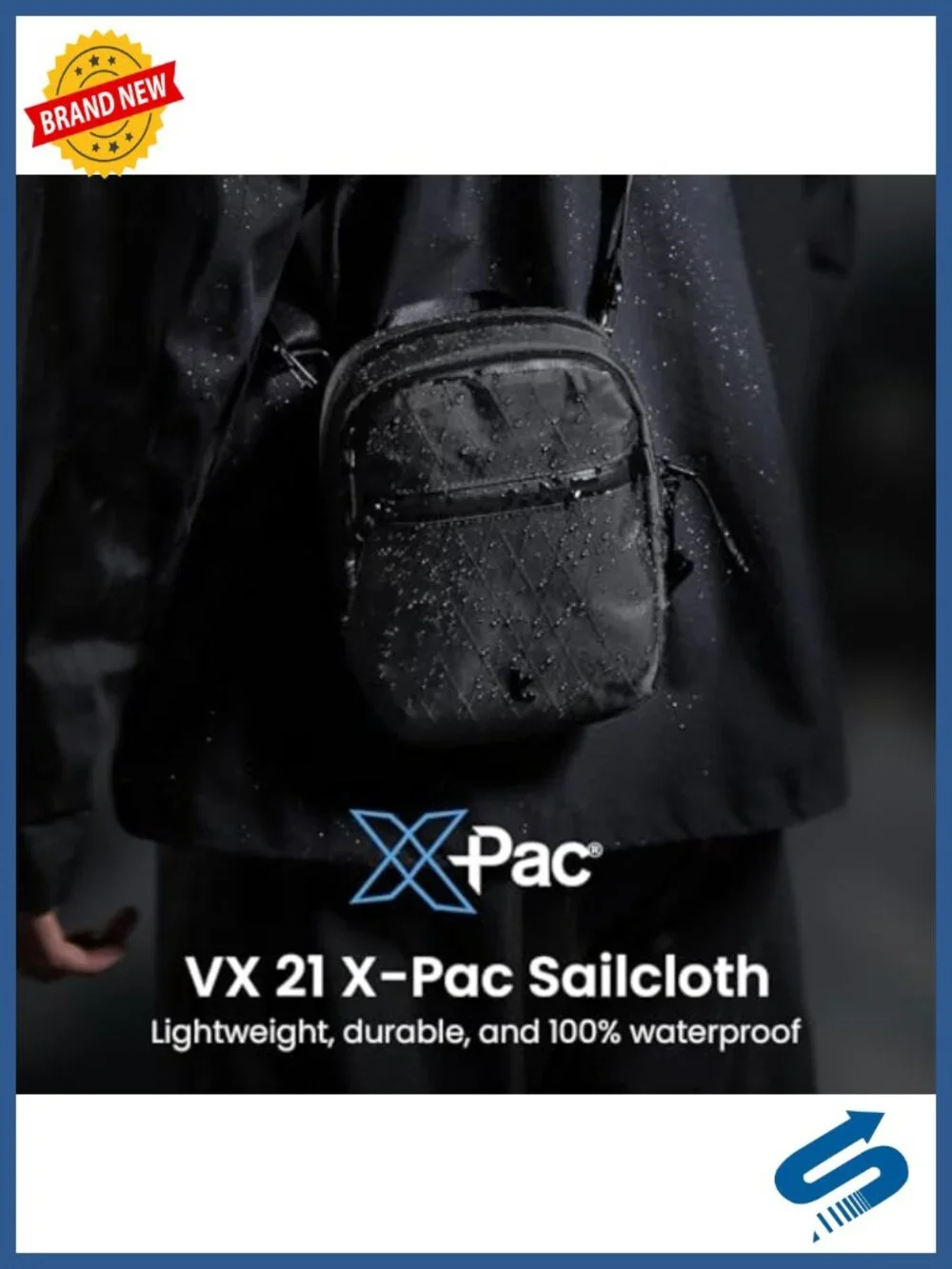 X-Pac Fabric Travel Crossbody Sling Bag with RFID Blocking Lockable Zipper